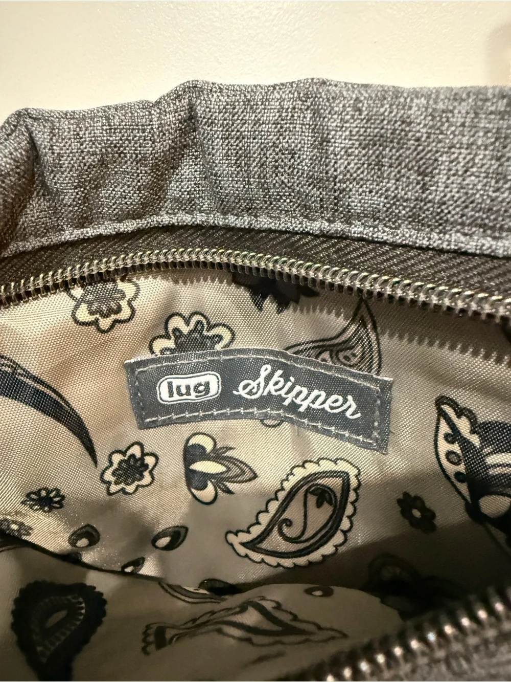 LUG Skipper Quilted Grey Crossbody Shoulder Bag